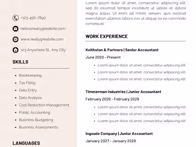 Harper Russo Professional Accountant Resume