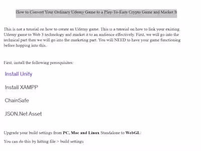 How to Convert Your Ordinary Unity Game to a Play-To-Earn Crypto