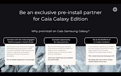 Pitch Deck for Gaia AI co-sponsorship opportunity at Korea B...