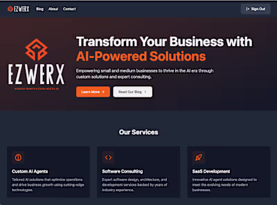 AI-Powered Marketing Site for ezwerx.ai