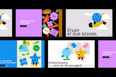 Educational Hero sections with custom illustrations