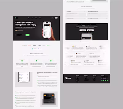 Fintech landing page