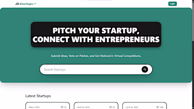 Modern startup idea platform showcasing Next.js latest features.
