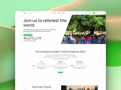 Built in Webflow: Tree-Nation —