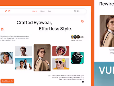 VUE – Modern Web for a Minimalist Eyewear