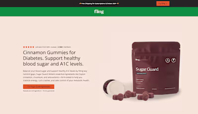 Fling Sugar Guard D2C Landing Page