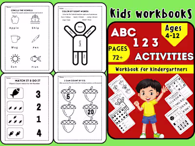 Kids Activity Book & workbook for KDP & Etsy