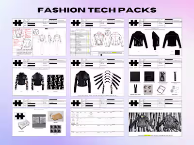 Fashion Design Tech Packs for Clothing/Garments/Apparel