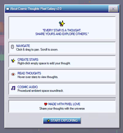 Cosmic Thoughts: Pixel Galaxy 