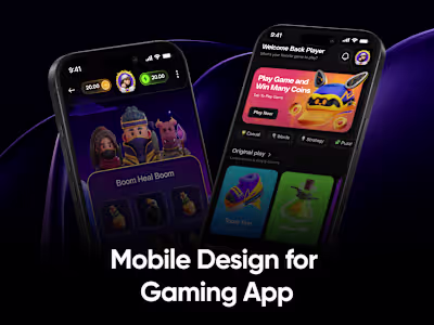 Gamino - Gaming App UI/UX Design | Motion Design