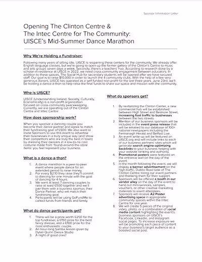 Non-Profit Fundraising Event Sponsor Letter