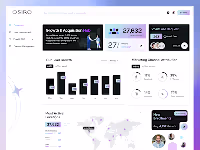 OSIRO - Financial SaaS Design | Pre-Sign-Up & Dashboard