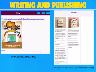 Writing and Publishing: Blogs, E-book, article, Non-fiction,etc