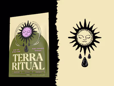 Custom Illustration and Packaging for Terra Ritual Matcha Tea