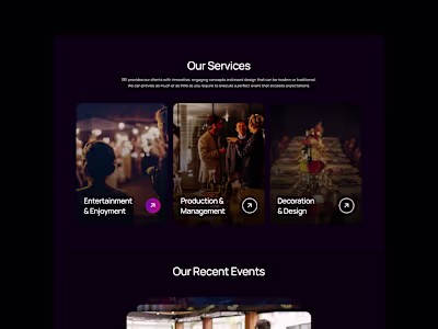 Event website landingpage design