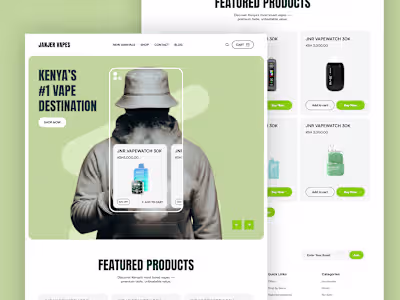 Vape Store Website UI/UX Design