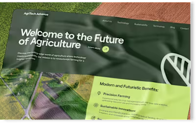 Website design for agritech company
