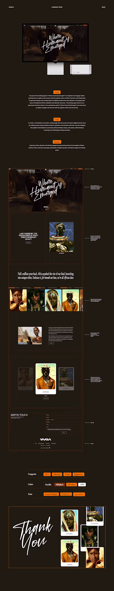 Landing page for an NFT project on Tezos