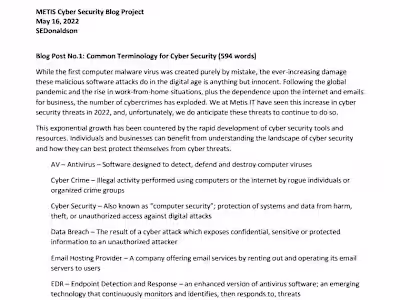 Cyber Security Blog Posts