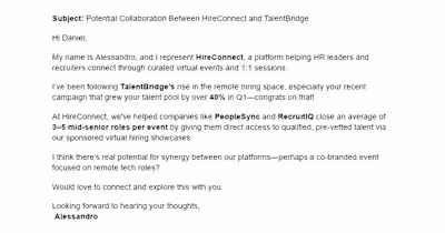 Cold Outreach Sample 3: Offering a Collaboration Opportunity (H…