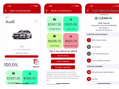 Rehicle App (FlutterFlow, Shopify)