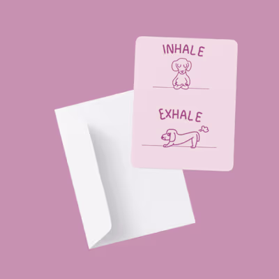 Yoga Illustration Post Card and Merch Design