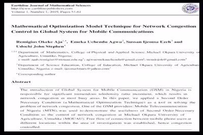 Mathematical Optimization Model Technique for Network Congestion