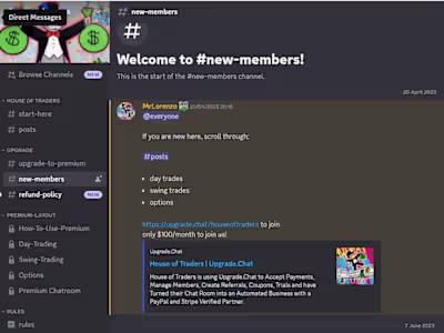 House of Traders discord trading channel