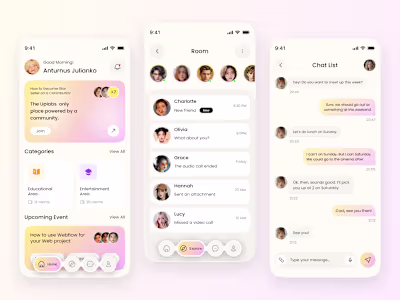 Here is my Minimal & Pastel Chat App Design Redesign Feel fr...