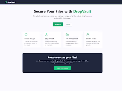 DropVault - A Secure Personal File Storage 🔒