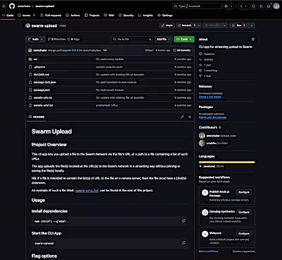 CLI app for streaming upload to Swarm