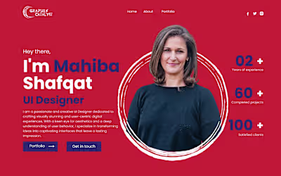 Portfolio Website Design Using Figma or Adobe XD