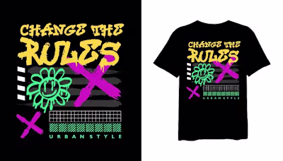 Change the Rules t-shirt design, streetwear urban graffiti styl…