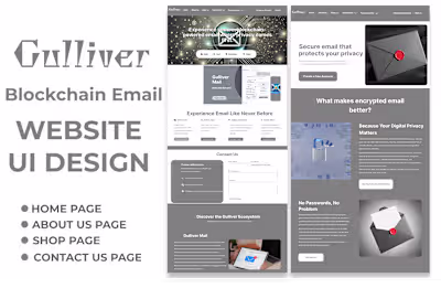BLOCKCHAIN EMAIL WEBSITE UI DESIGN