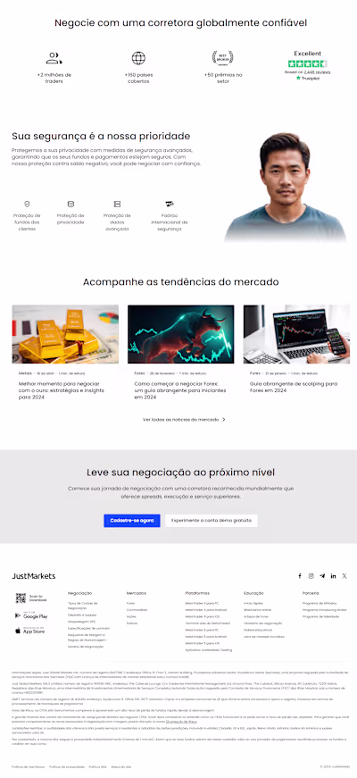 Portuguese Translation for JustMarkets Website and Platform