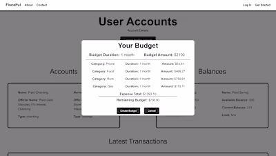 Developed the backend for a AI powered personal finances app