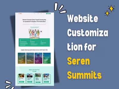 WordPress Website Customization for SerenSummits.in Tour Communi
