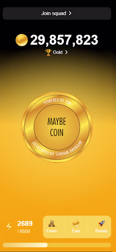 Telegram Tapping Game | MAYBECOIN (NOTCOIN CLONE)