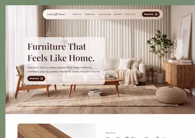 I designed a one-page luxury furniture landing experience th...