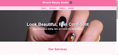 I was working on my website The Miracle Salon website is a m...