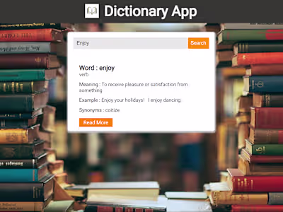 Online Dictionary Website using JavaScript & API