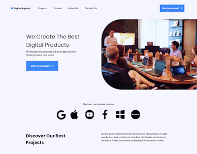 landing page focused on introducing an agency :: Behance