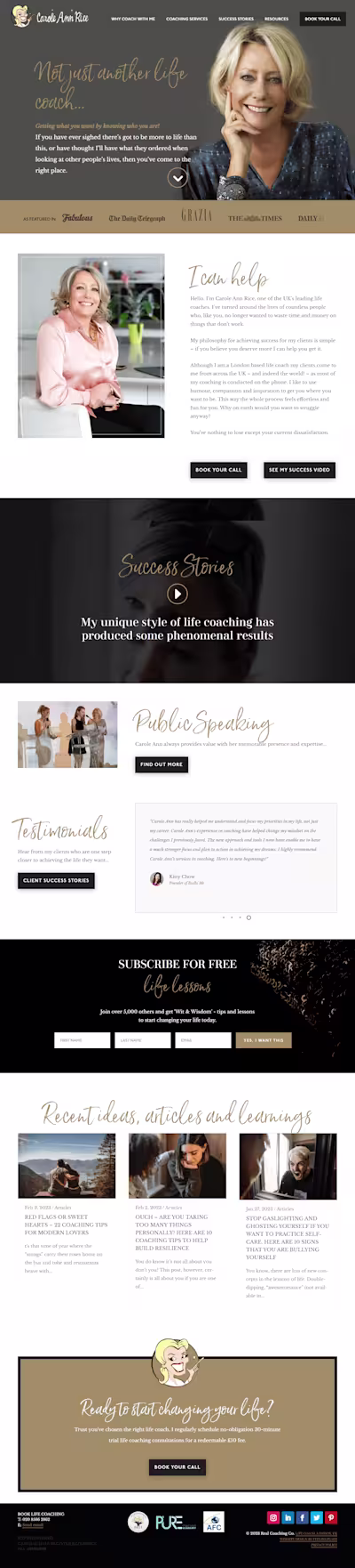 Consulting website design on WordPress using elementor