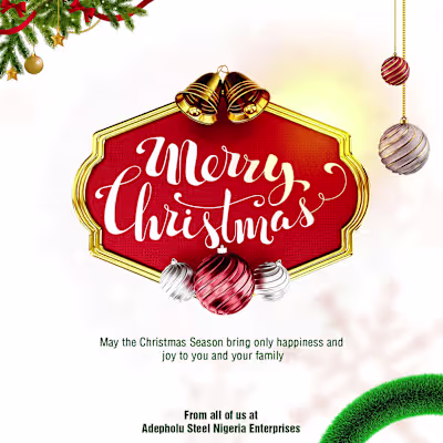 Merry Christmas Flyer Design for Adepholu Steel 
