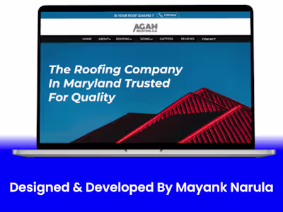 Custom UI Design for Agam Roofing