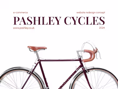 Website redesign concept | Pashley cycles :: Behance