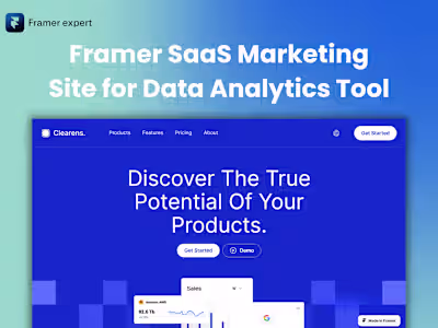 UI design crafted in Figma and seamlessly developed in Framer 
