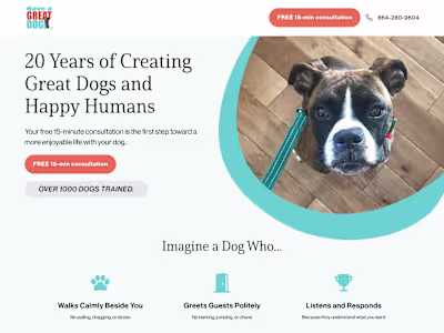 Lead-Generating Consultation Page for Dog Trainer