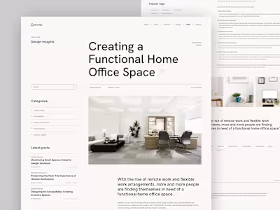 Minimalist Architecture & Interior Website Design UI