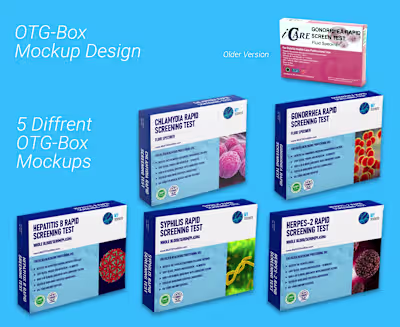  5 OTG package mockups for website.
